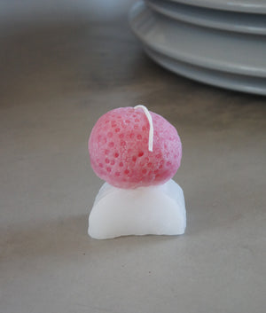 Artsy block candle S1, White / Hot Pink